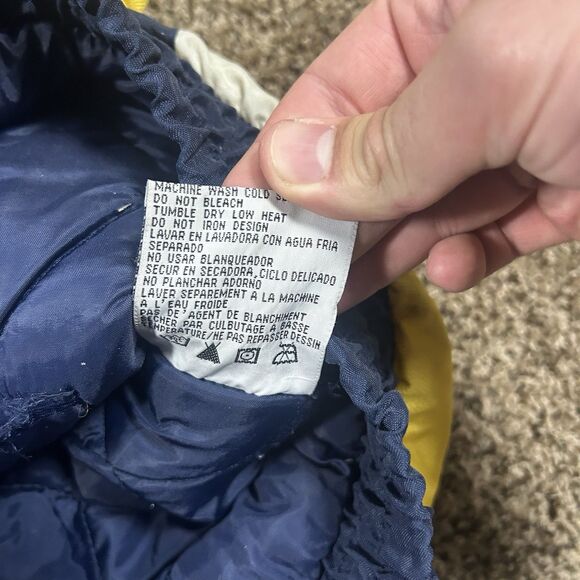 Vintage Michigan Wolverines LOGO 7 Puffer Jacket Men’s XL Full Zip 90s Blue - Picture 11 of 11